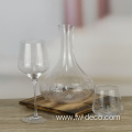 etched crystal glass decanter and glasses set